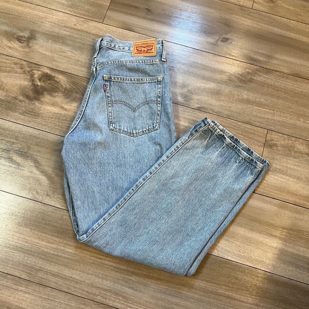 Levis 94 Baggy Jeans Womens 31 Light Wash Denim Relaxed Wide Leg 31x31